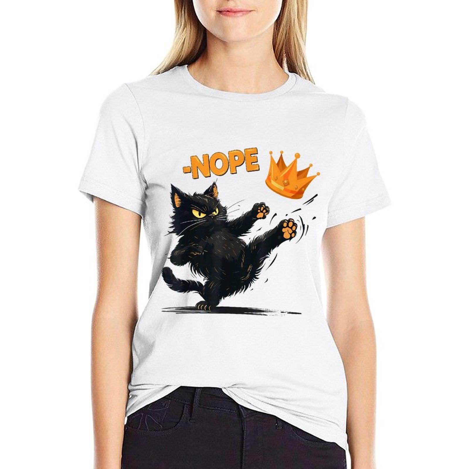 No Kings in America Black Cat  Slim-fit Cut T-Shirt