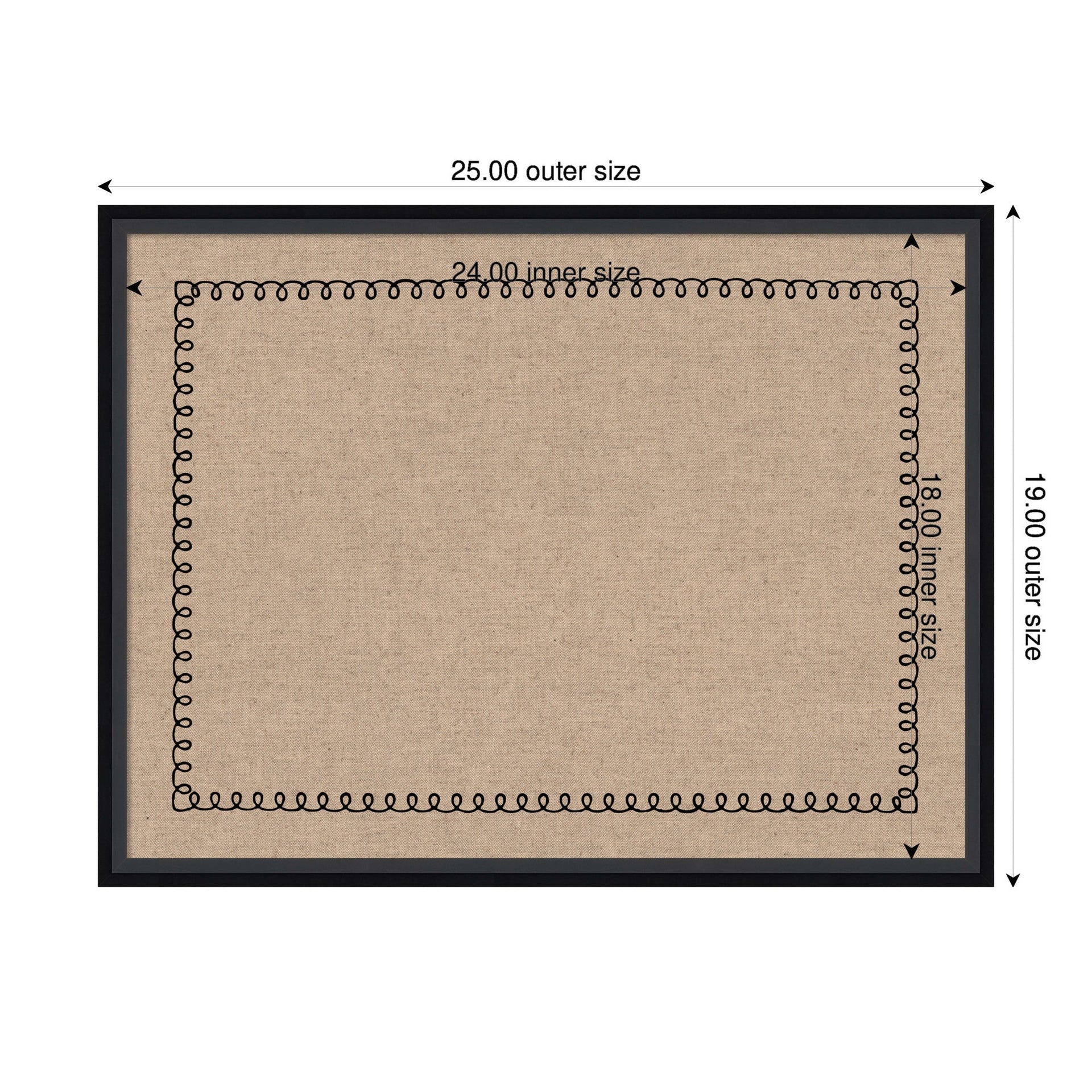Pinboard Black Scallop Print