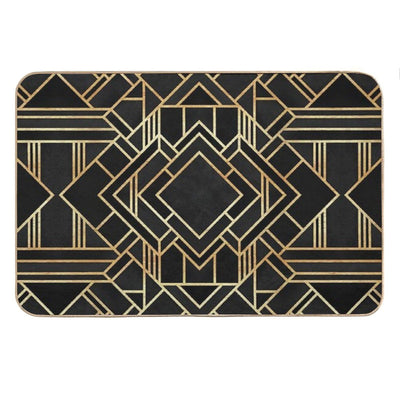 Art Deco Black Bath Mat
