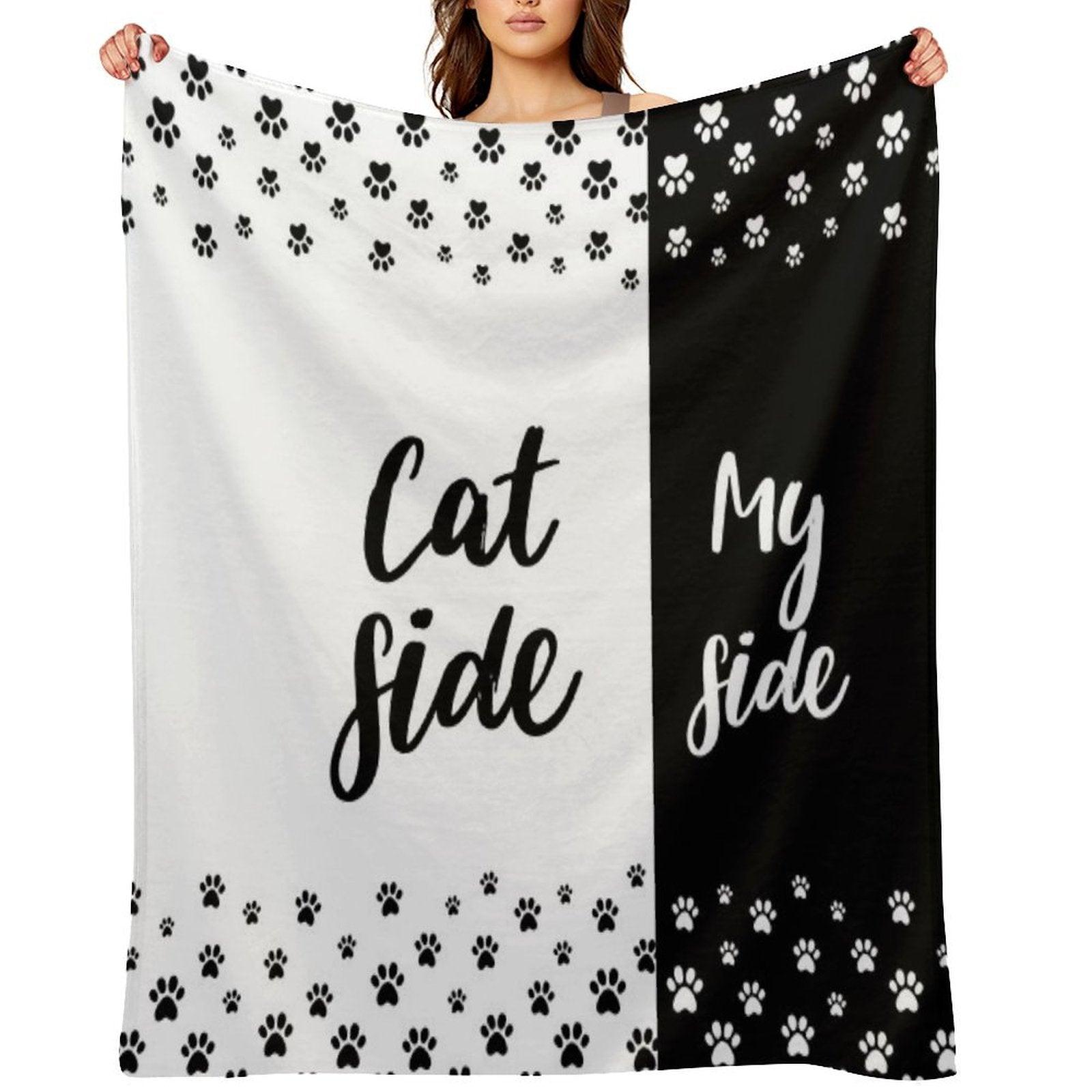 Cat Side My Side Funny Cat Owner Bedding Throw Blanket
