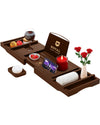 Foldable Bathtub Caddy Tray, Brown