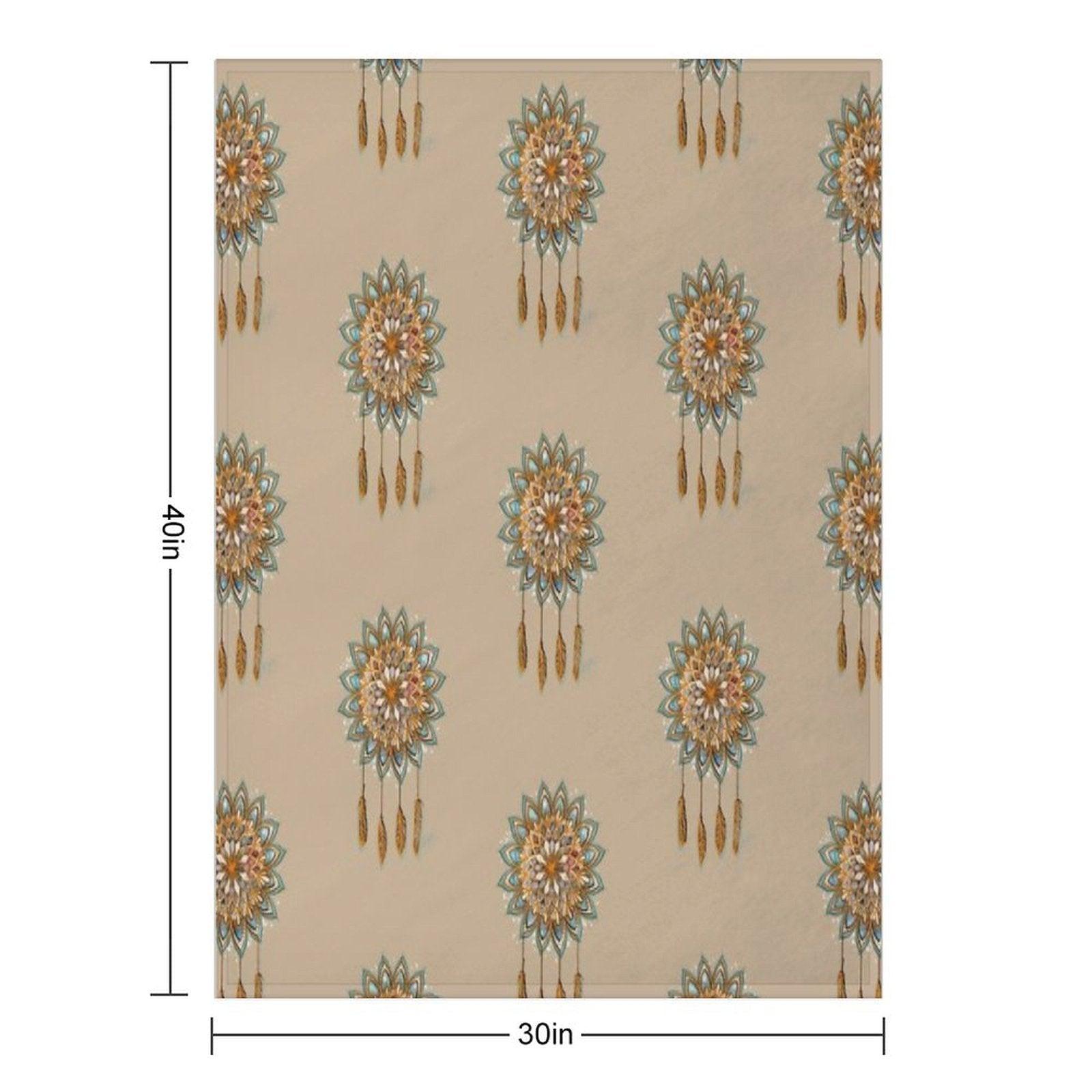 Golden Dreams Dreamcatcher Throw Blanket