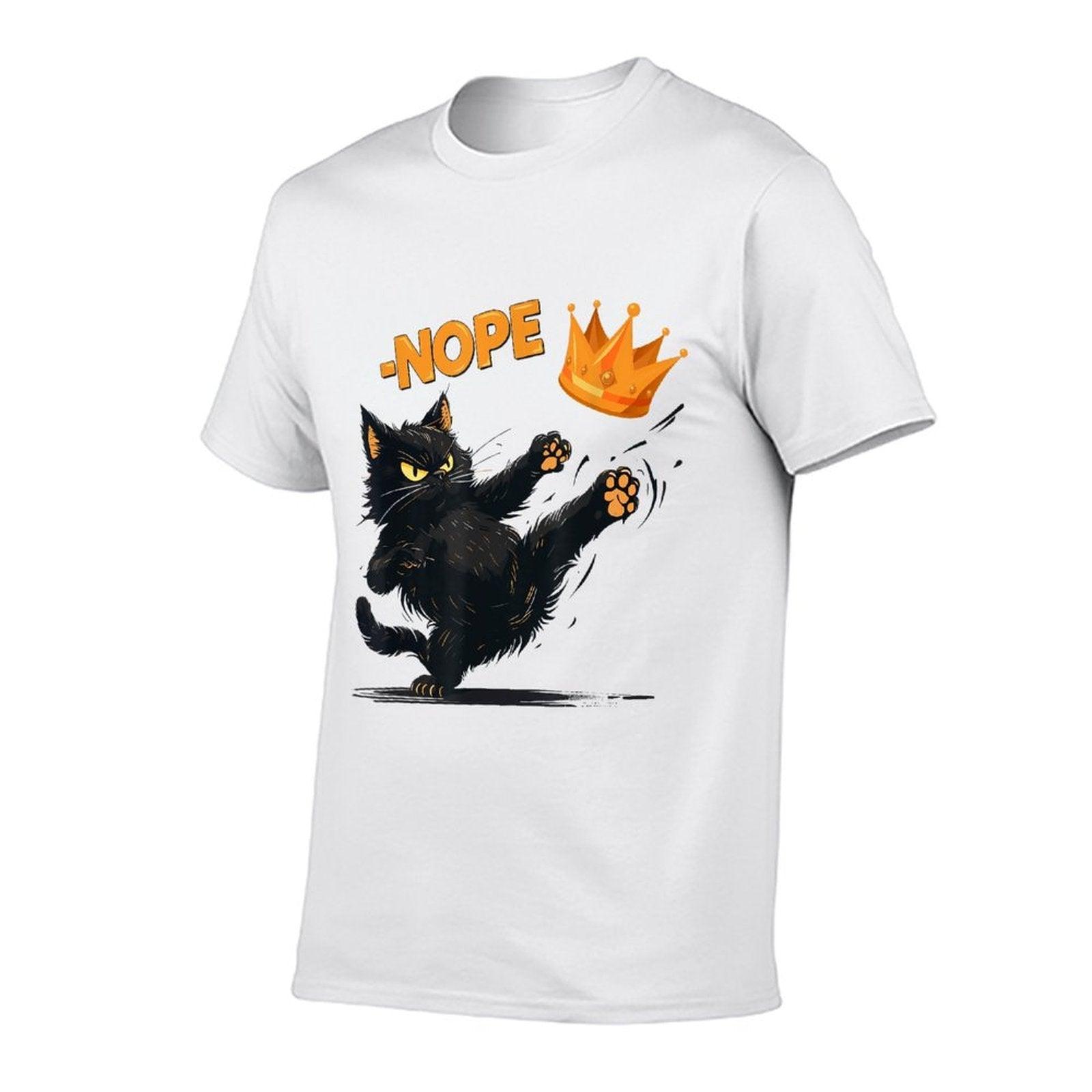 No Kings in America Black Cat  Slim-fit Cut T-Shirt