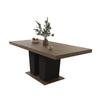 Beige and Brown Extendable Dining Table
