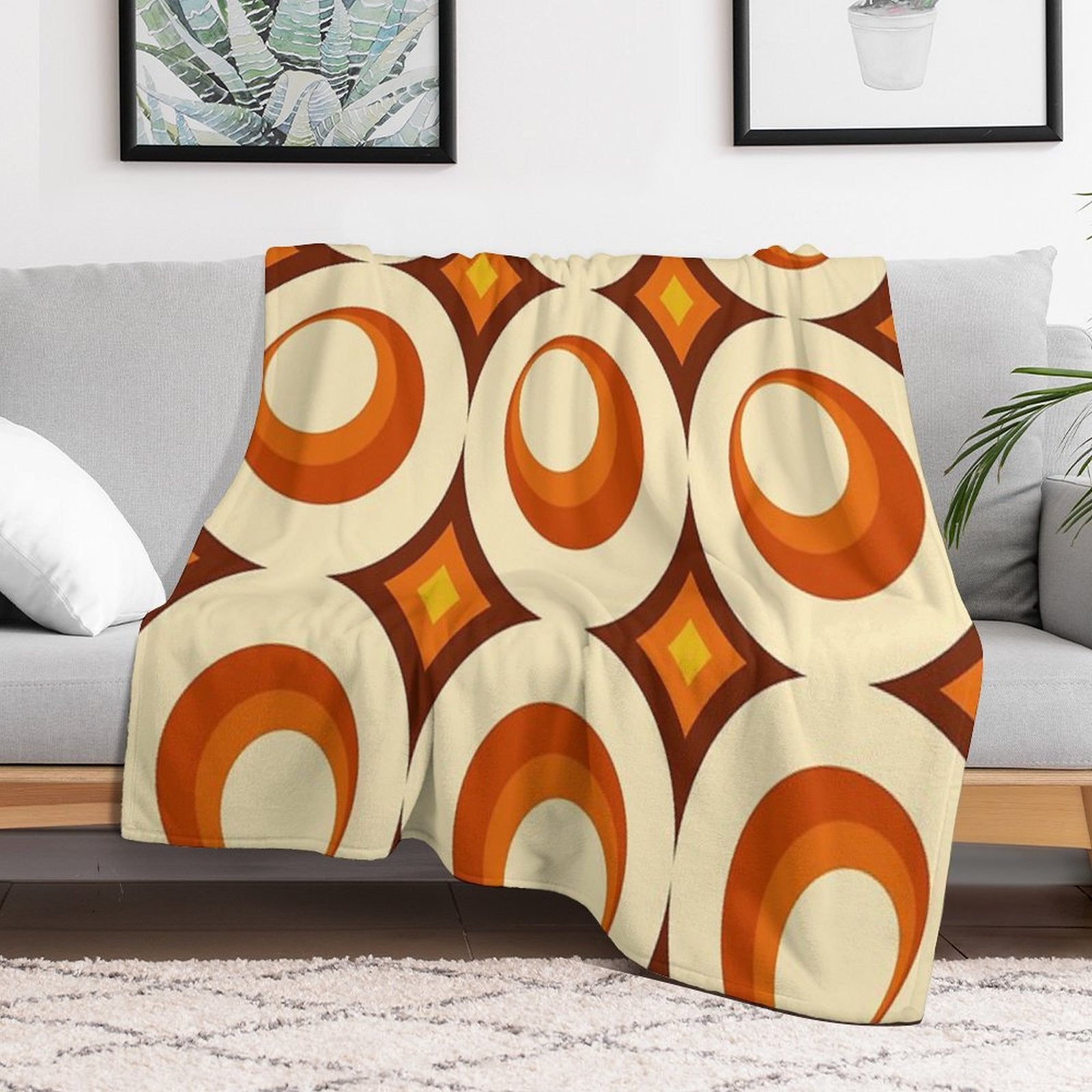 Mid-Century Modern 3 Crescent Eco-conscious Throw Blanket