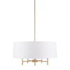 5-Light White Drum Shade Chandelier