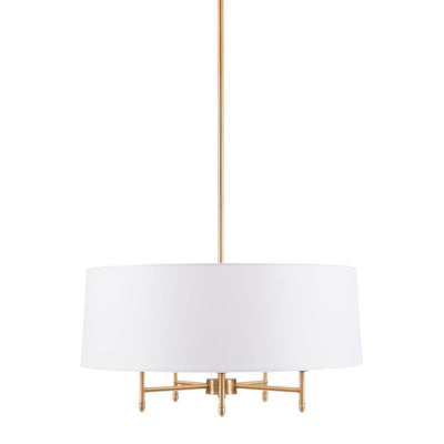 5-Light White Drum Shade Chandelier