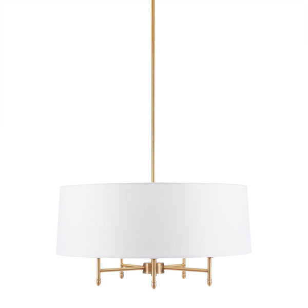5-Light White Drum Shade Chandelier BLAKHOM