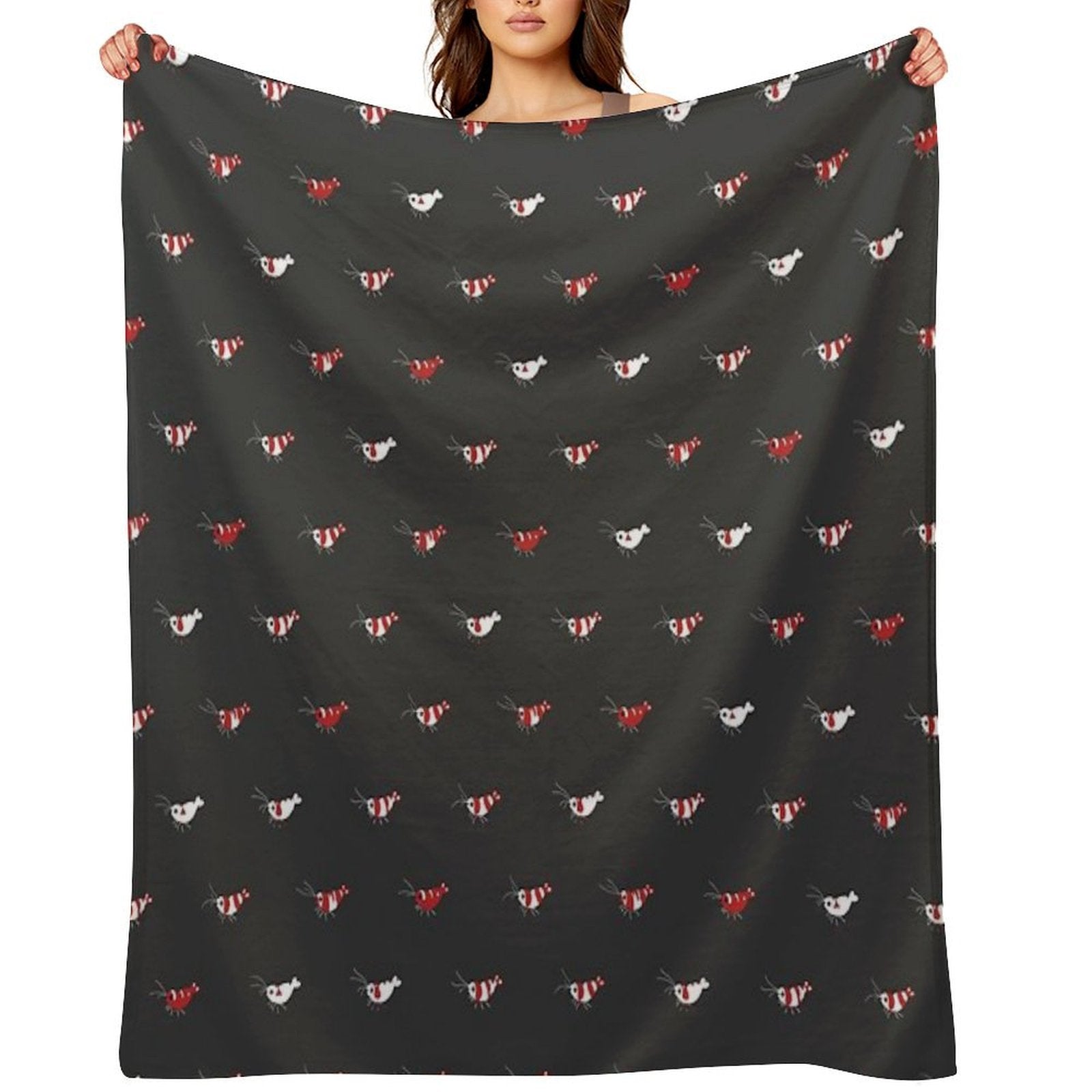 Crystal Red Shrimps Eco-conscious Throw Blanket