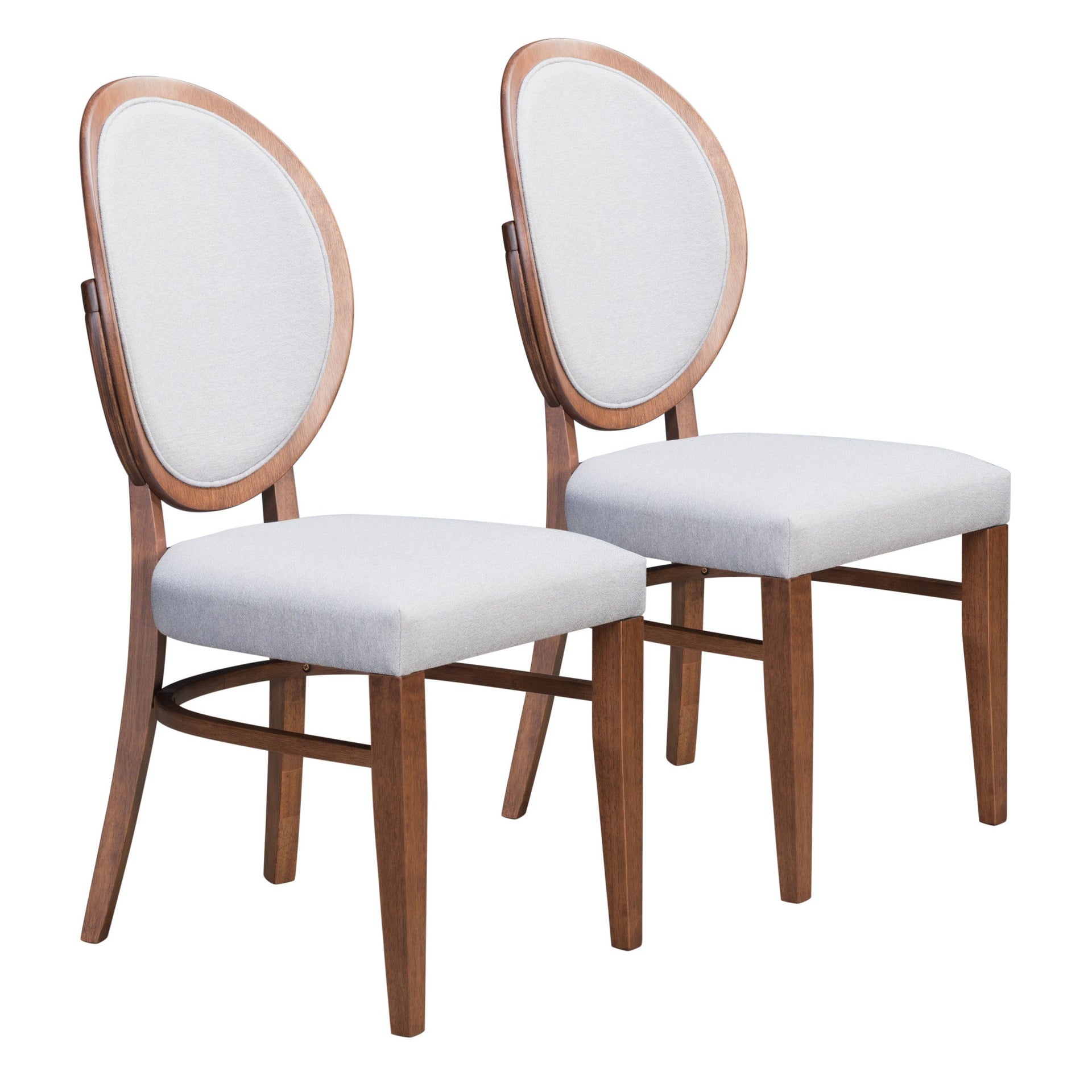 Regents Dining Chair (Set of 2) Walnut & Light Gray