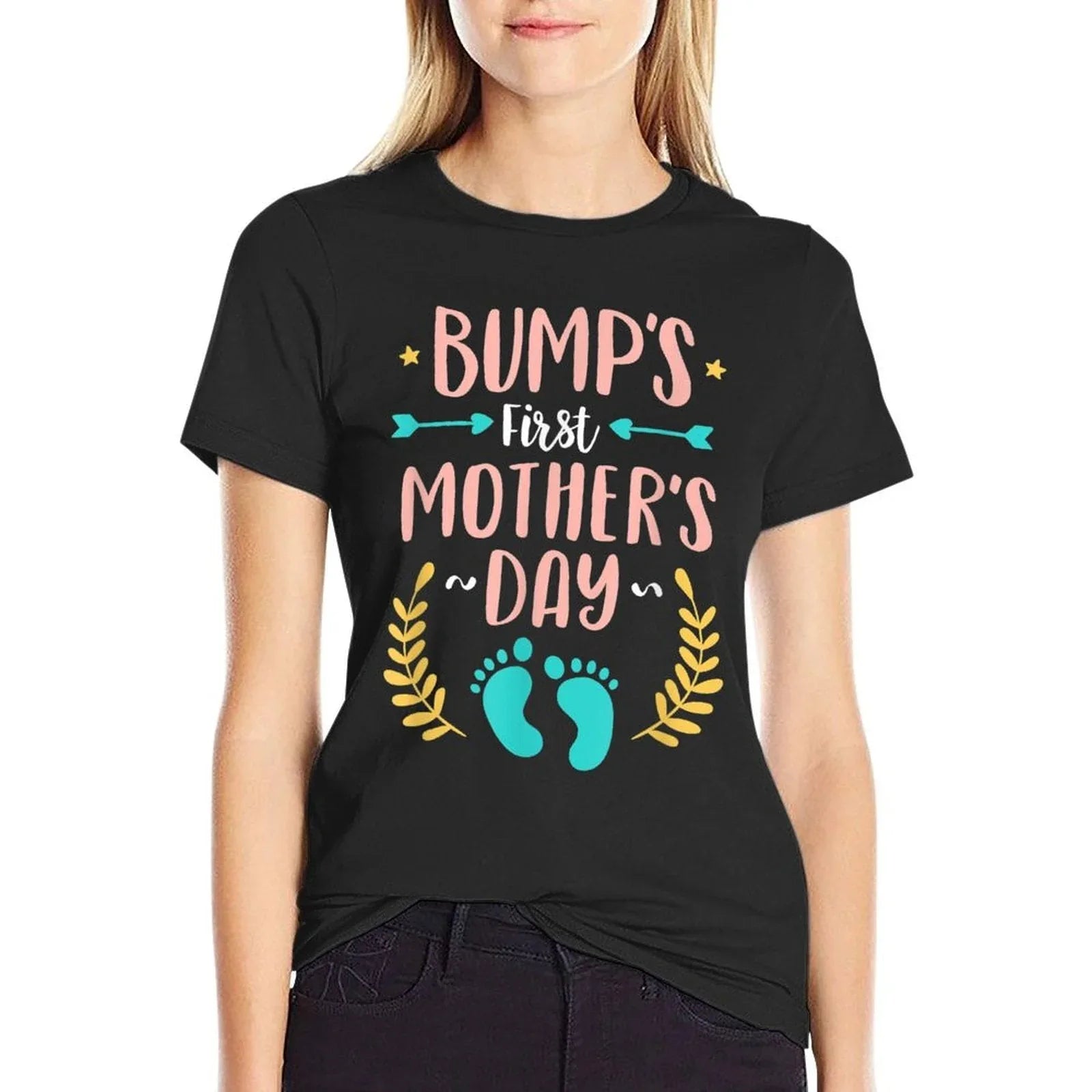Bumps First Mother's Day Shirt Baby Expecting Mom Gift T-Shirt