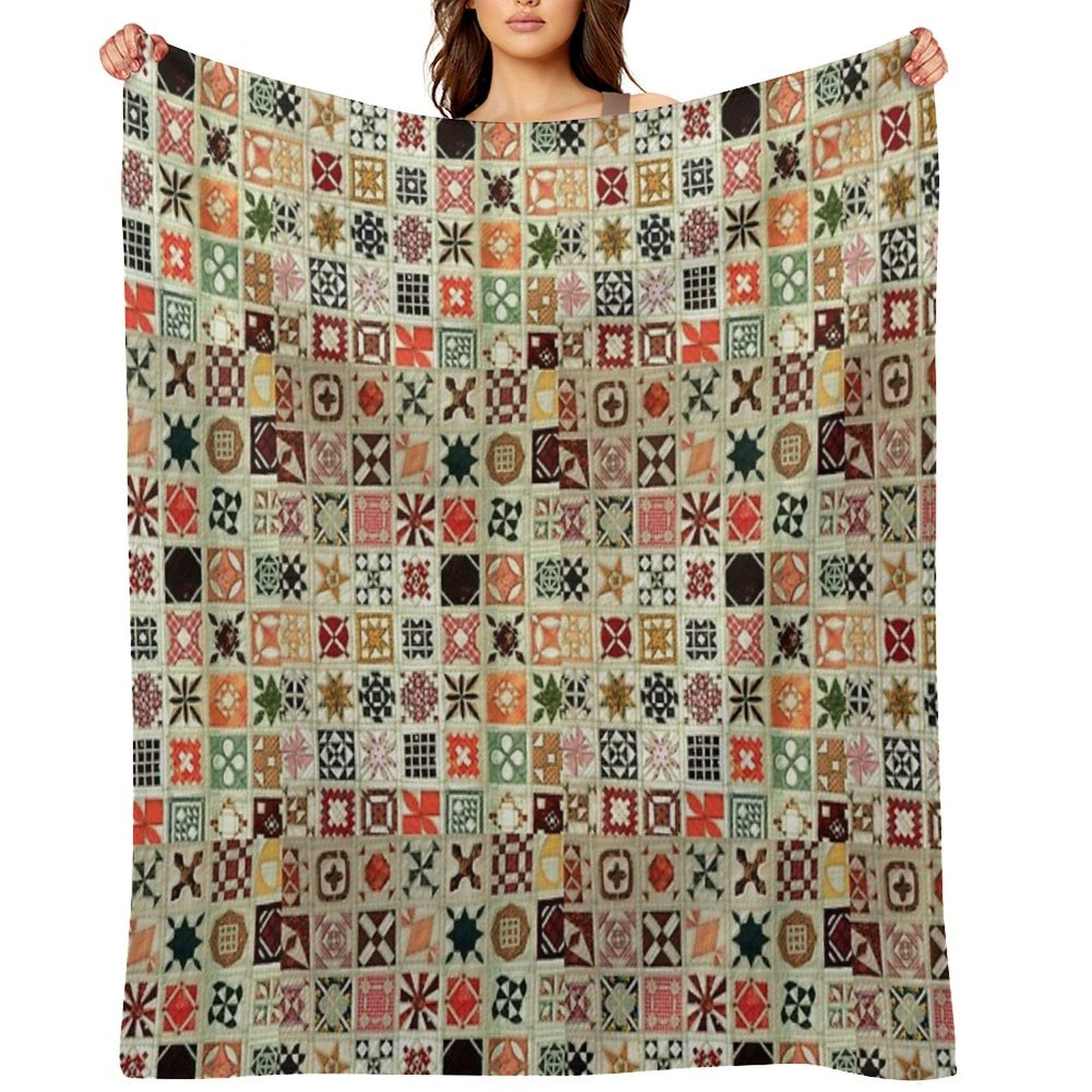 Patchwork Patterns Quick-dry Throw Blanket