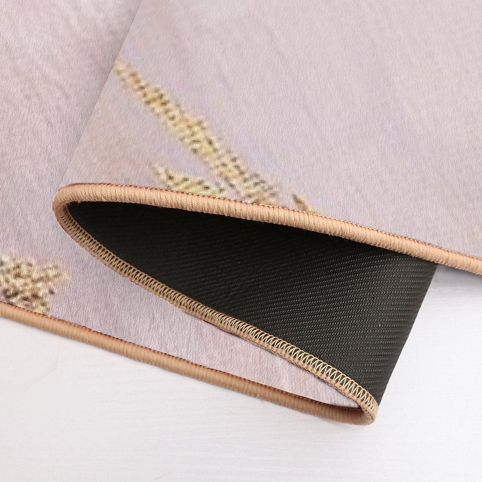 Rose Gold with Gold Strokes Texture Bath Mat