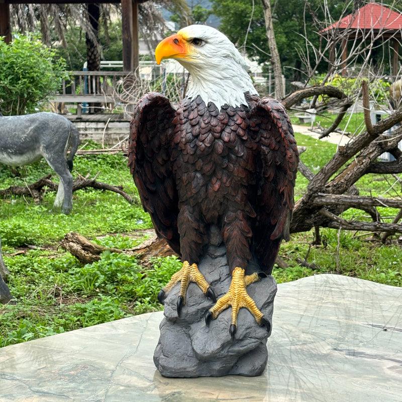 Large Standing Bald Eagle Garden Statue