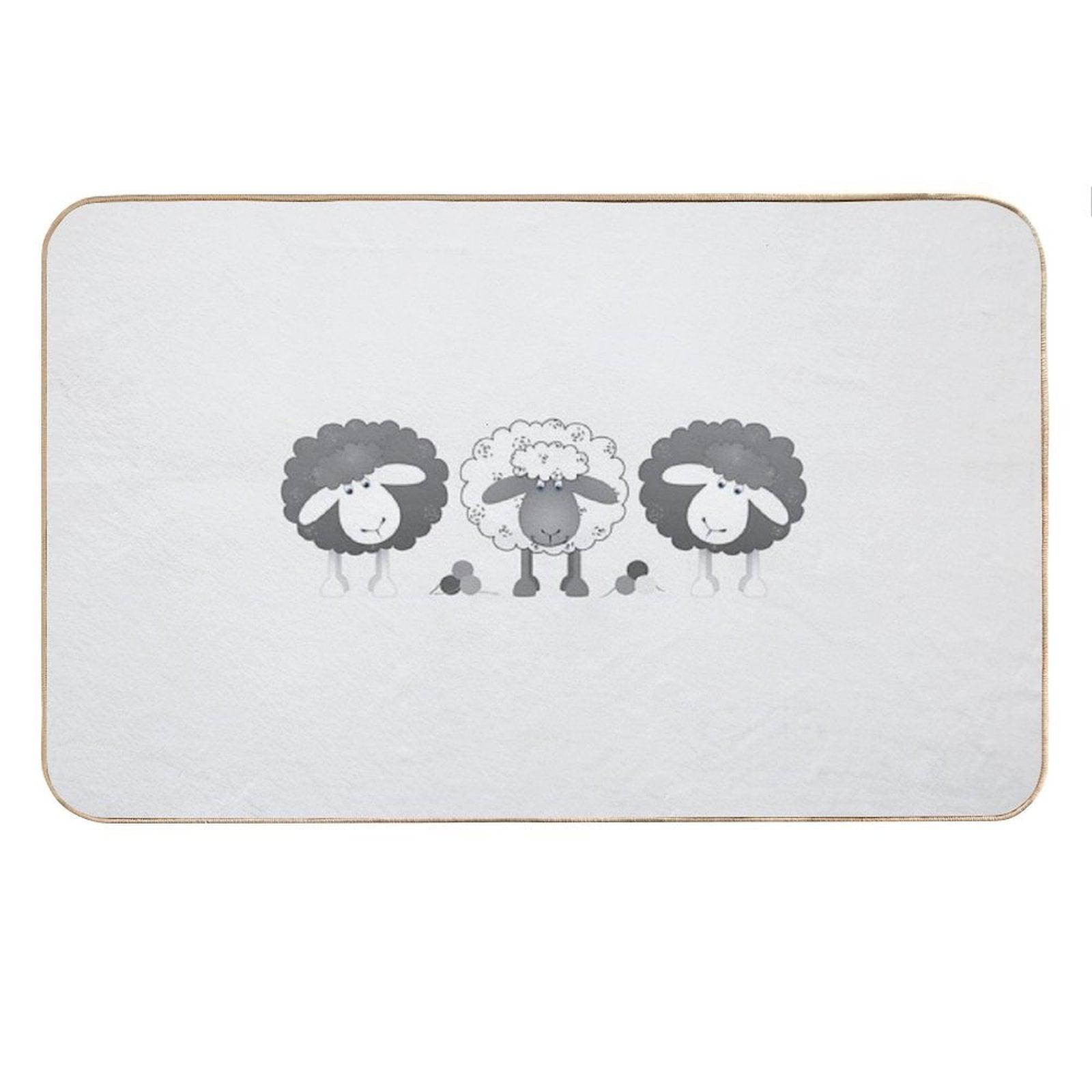 Trio Of Sheep. Bath Mat