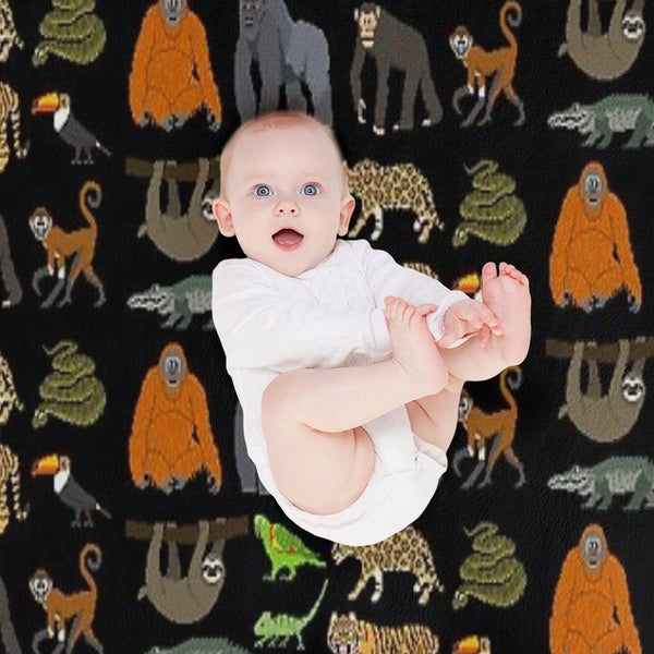 Rainforest Animals - The Kids' Picture Show Velvety-soft Throw Blanket