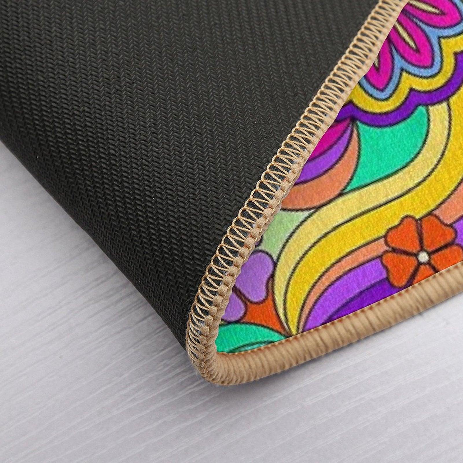 Groovy Psychedelic Flower Power Bath Mat