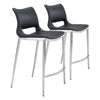 Ace Counter Stool (Set of 2) Black & Silver