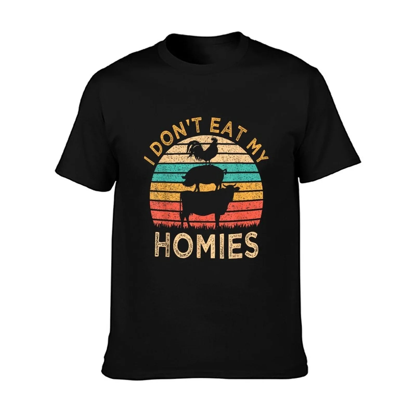 Vegetarian I Don't Eat My Homies Funny Vegan Retro T-Shirt