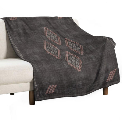 Kilim in Black And Pink Lightweight Throw Blanket
