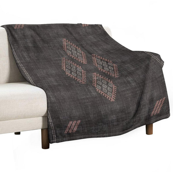 Kilim in Black And Pink Lightweight Throw Blanket