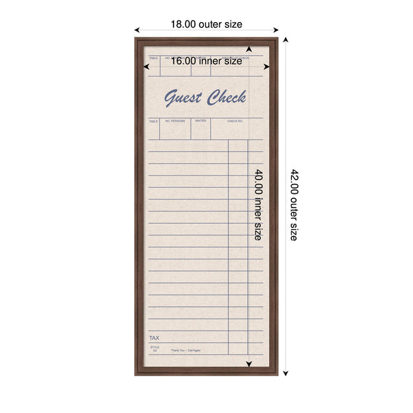 Framed Fabric Pinboard Linen Guest Check Wall Organization