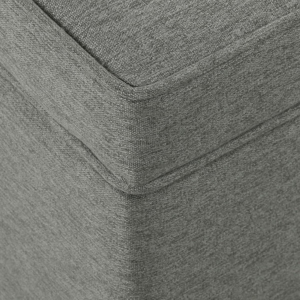 24 Inch Gray Fabric Hidden Storage Ottoman With Hinged Lid