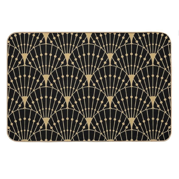 Deco Scales (gold + Black) Bath Mat