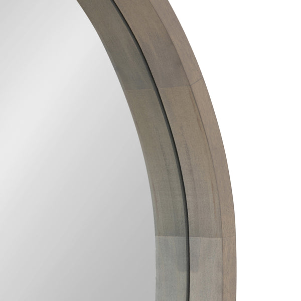 Hutton Round Wood Wall Mirror