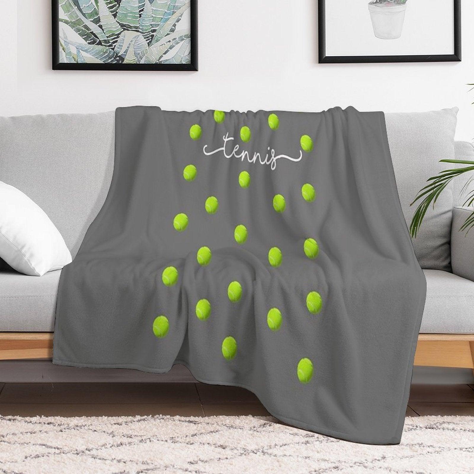 Top Fun Tennis Ball Spots Design Throw Blanket