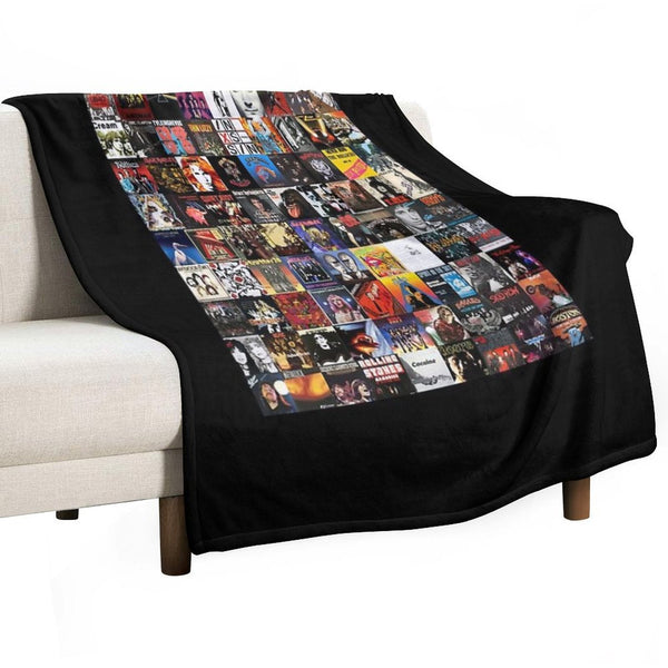 Rock Vinyl Collage Classic Wrinkle-free Throw Blanket