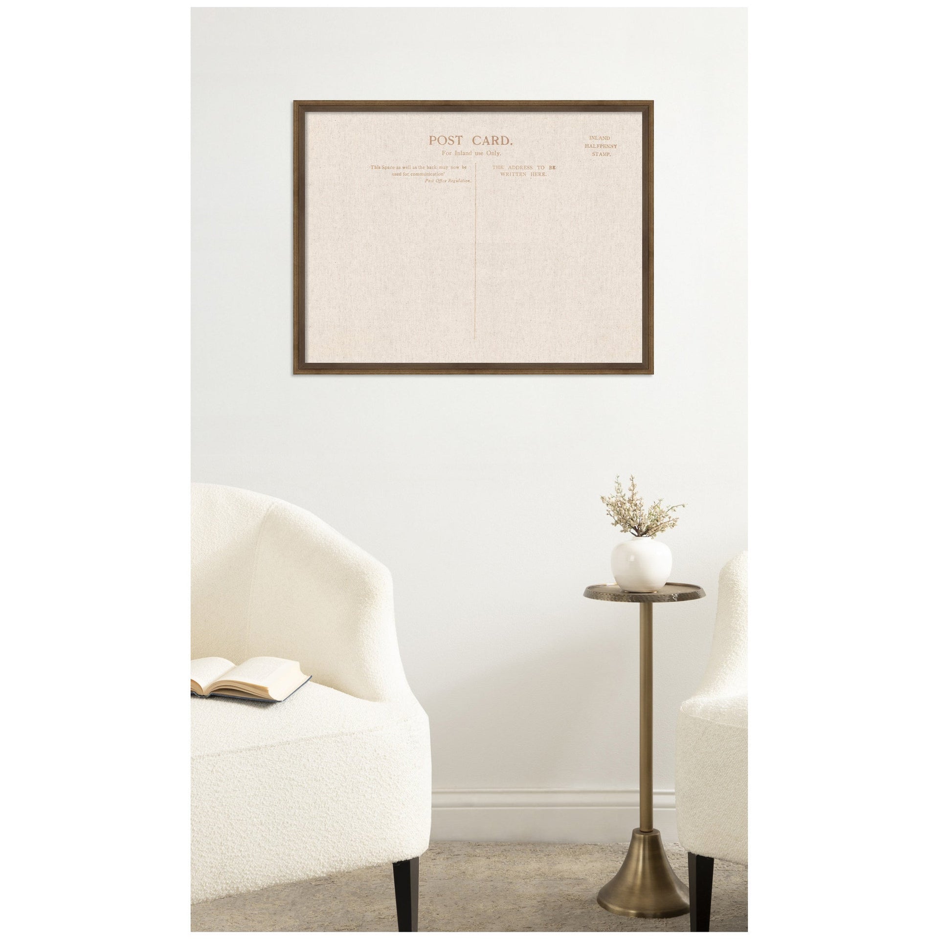 Framed Fabric Pinboard Linen Vintage Post Card Wall Organization