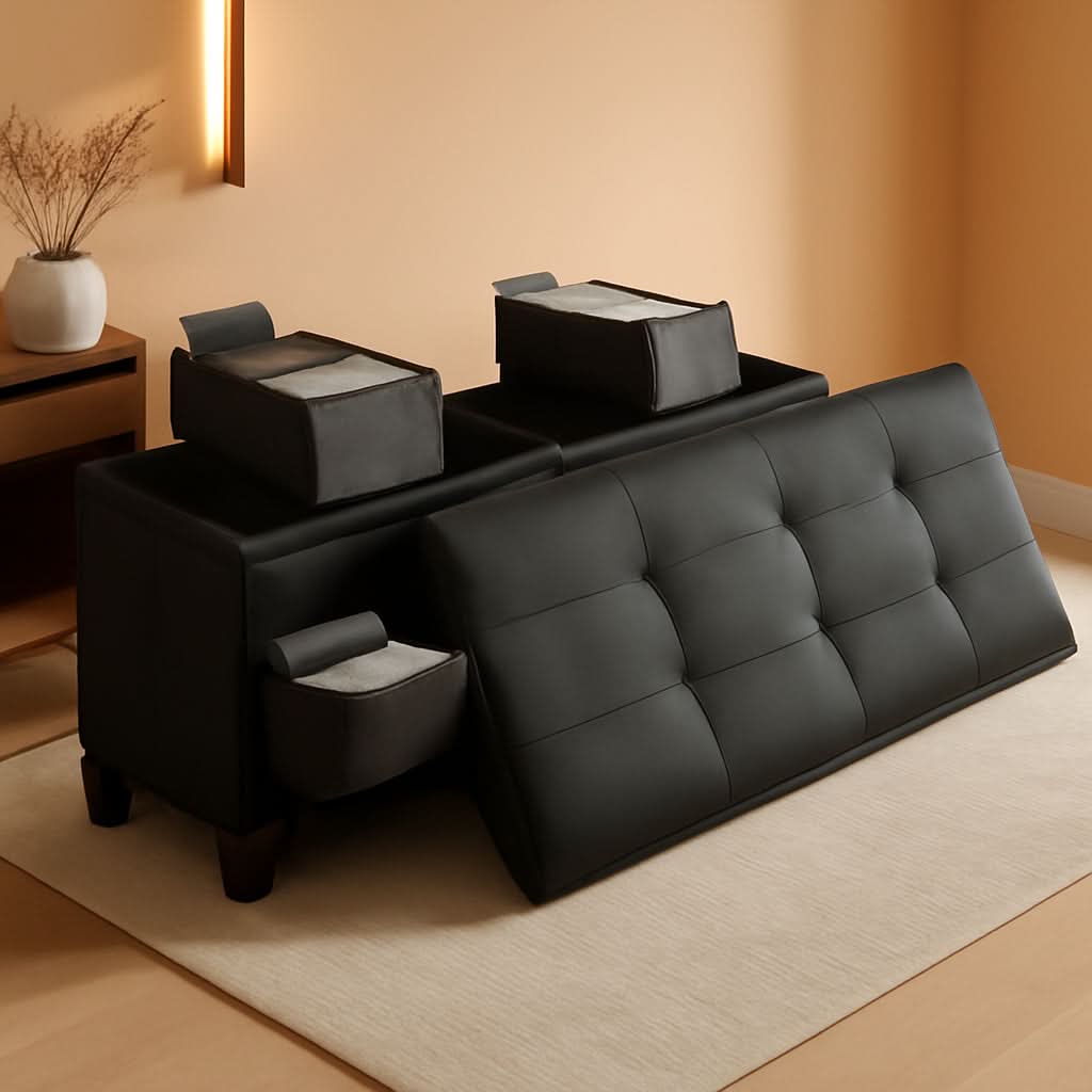 Black Forty ThreeInch Premium Multifunctional Storage Ottoman Bench