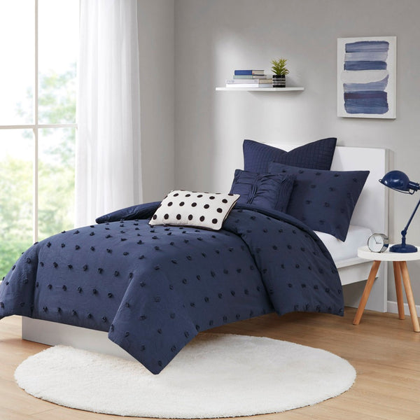 Brooklyn Cotton Jacquard Comforter Set with Euro Shams and Throw Pillows - Gifts for You 'n Me