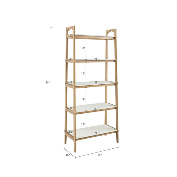 Parker Off-White/Natural Shelf Bookcase by Madison Park - Gifts for You 'n Me