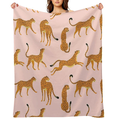 Pink Cheetah Pattern Wrinkle-free Throw Blanket