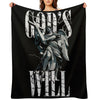 Angel with Cross, God’s Will Cracked Typography Design All-season Throw Blanket