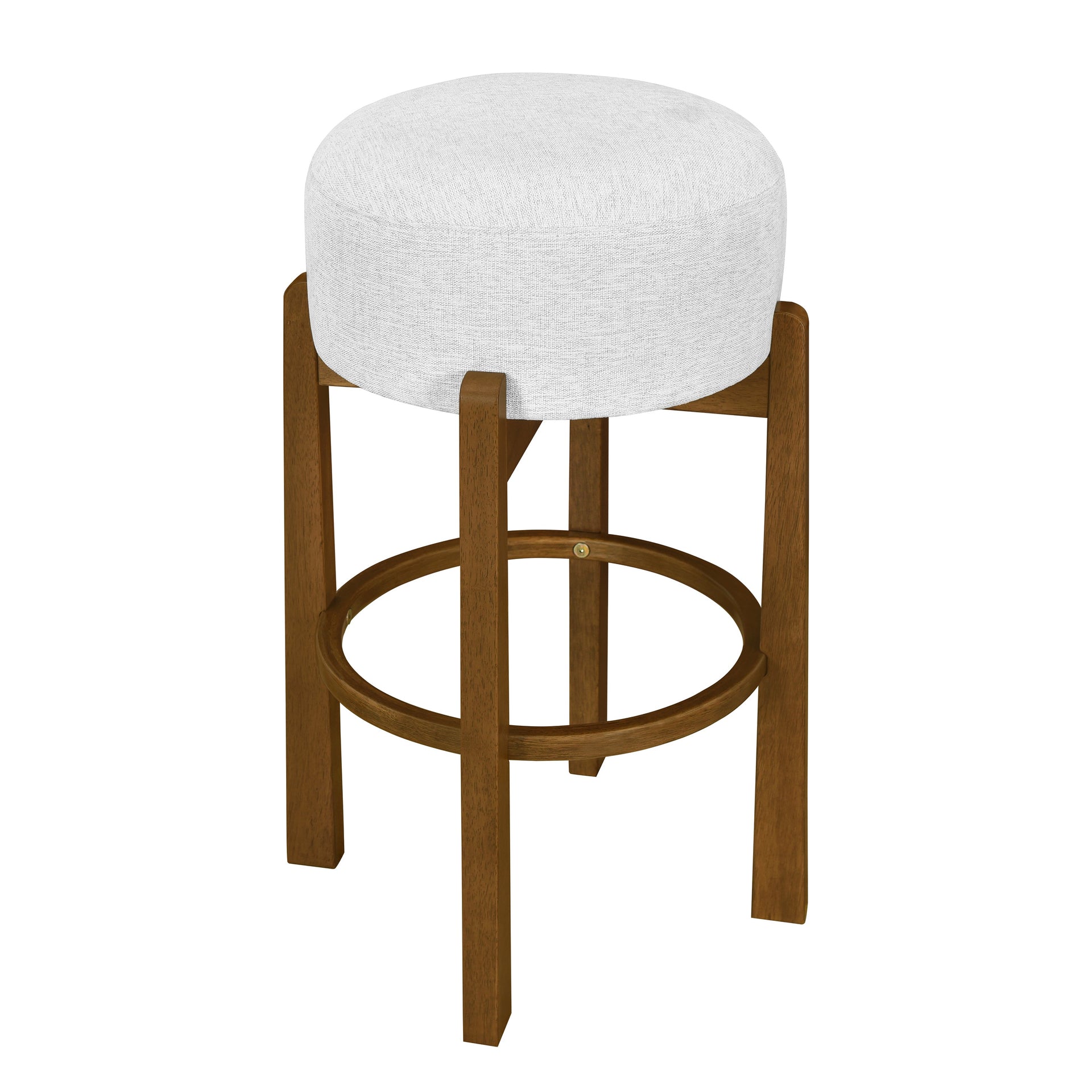 Set of 2 Dark Walnut & Ivory Rubberwood Bar Stool