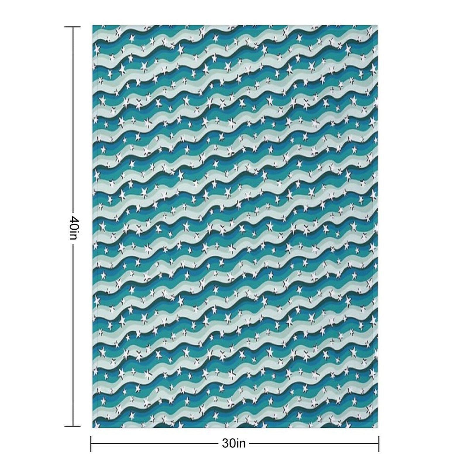 Copy of Stars And Stripes Teal Blue Fun Colourful Pattern Quick-dry Throw Blanket