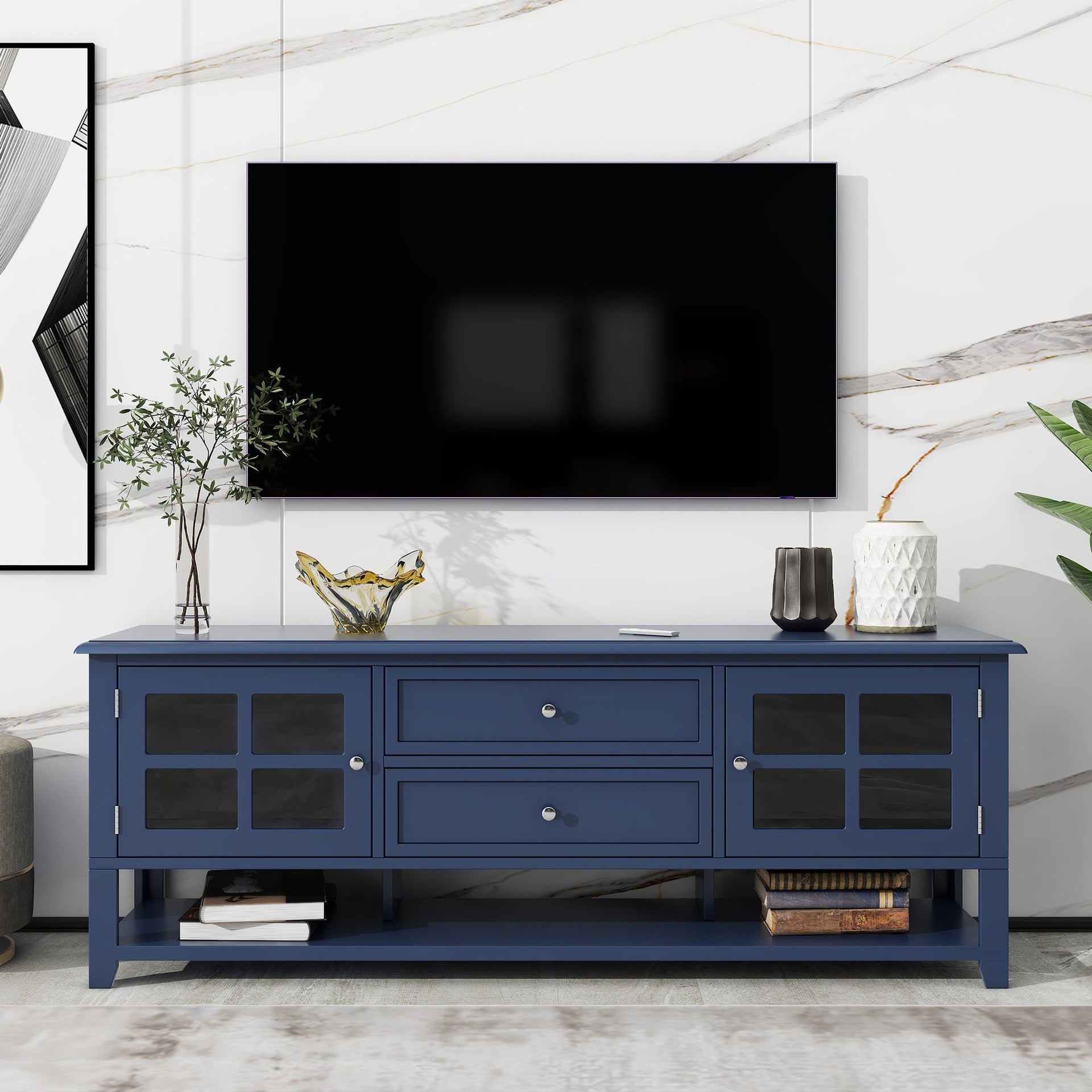 TV Stand Entertainment Center with Multifunctional Storage and Modern Design