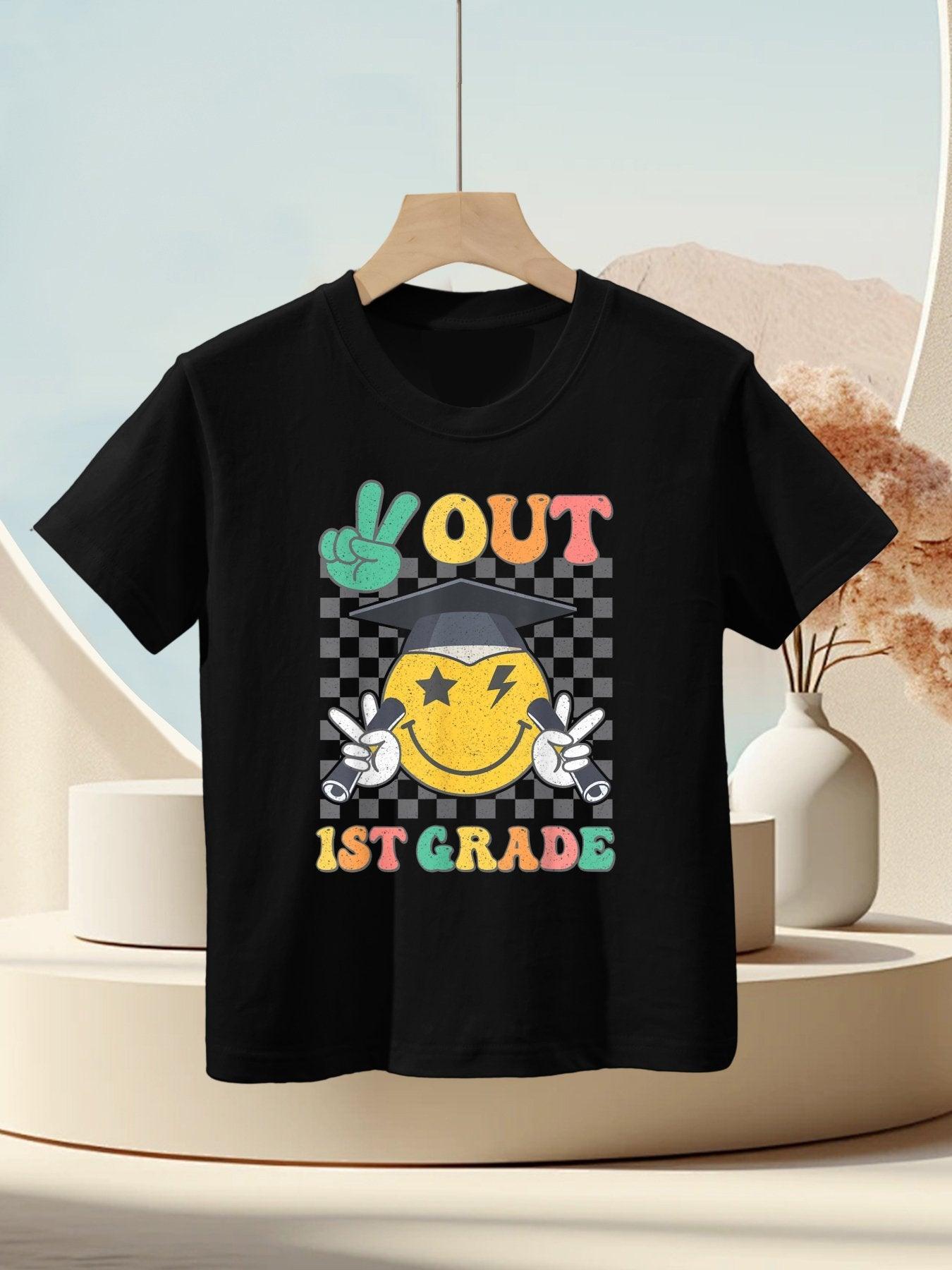 Peace Out 1st Grade Graduation Last Day School First Grade Kids T-Shirt