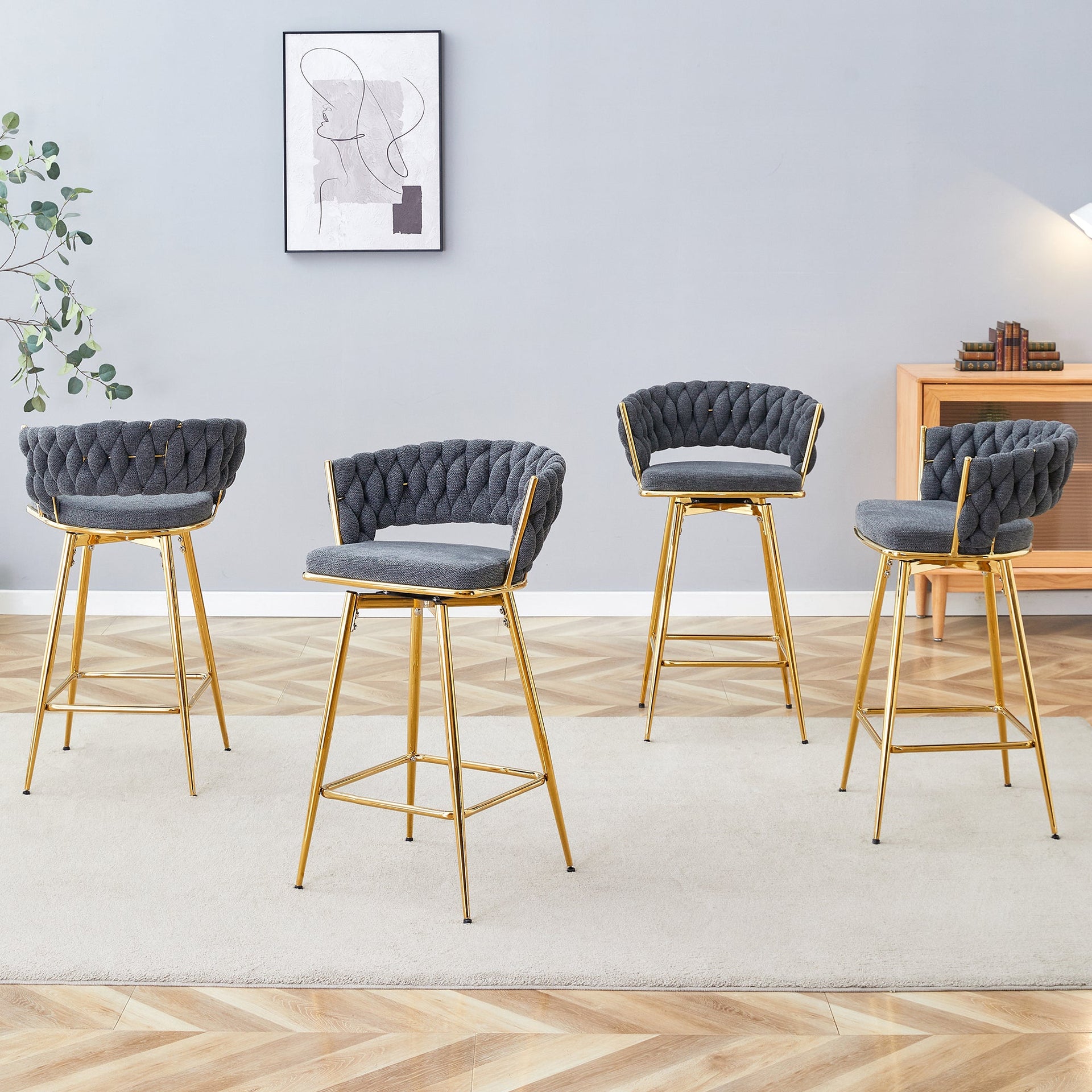 Four-Piece Modern Rotating Swivel Barstools