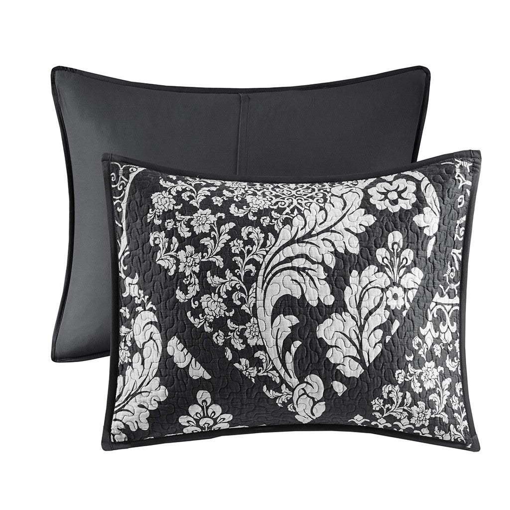 Vienna 6 Piece Printed Cotton Quilt Set with Throw Pillows by Madison Park