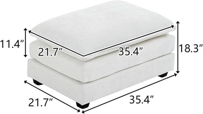 36.6 Inch Cream Ottoman Living Room Furniture Luxurious