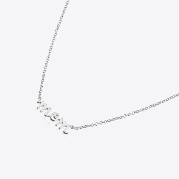 Silver MOM Pendant Necklace