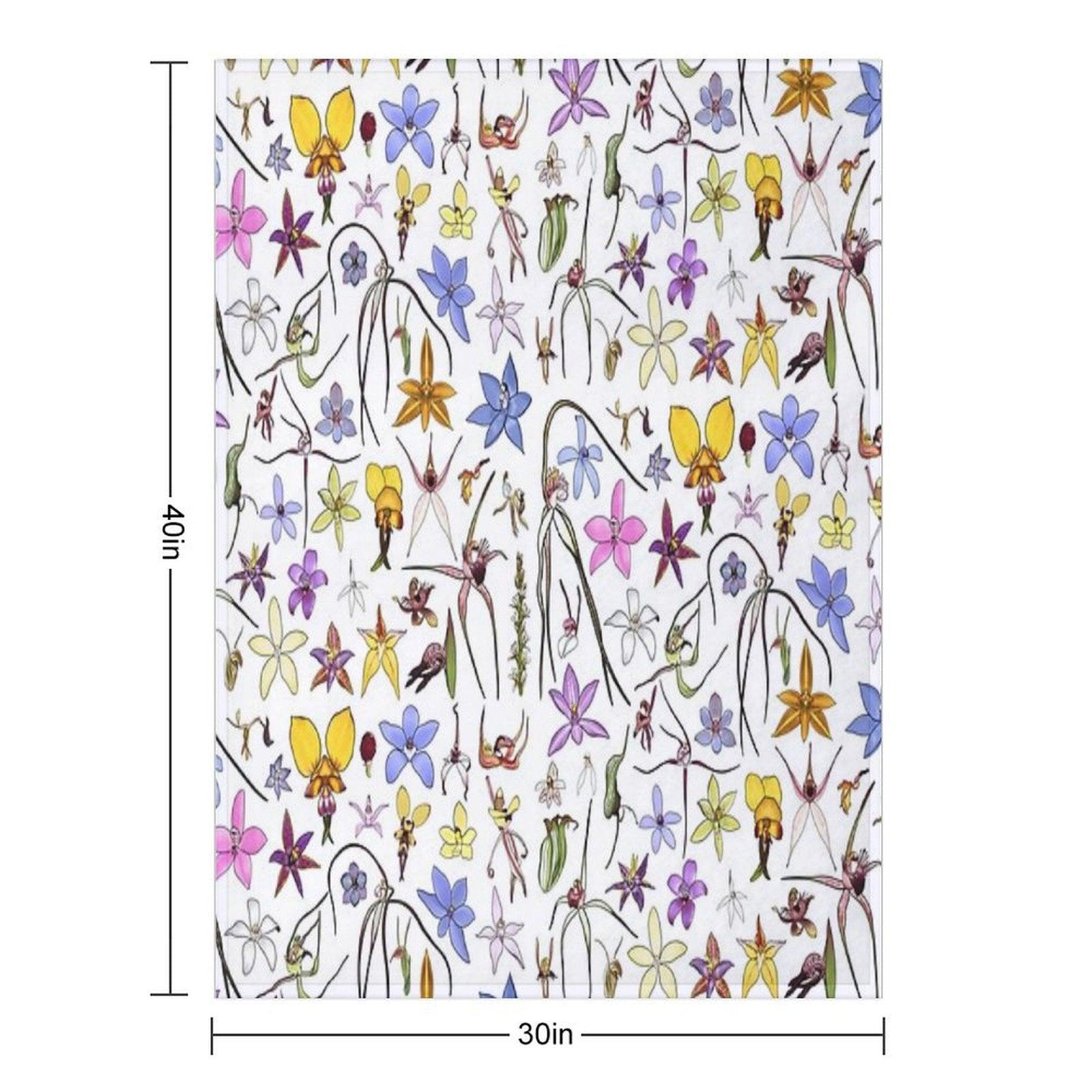 Australian Orchids Throw Blanket
