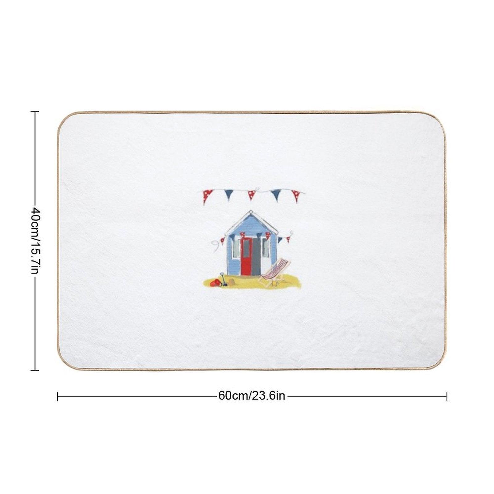 #Beach Hut Seaside Bath Mat