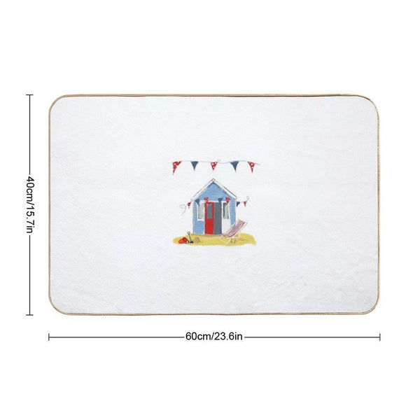 #Beach Hut Seaside Bath Mat