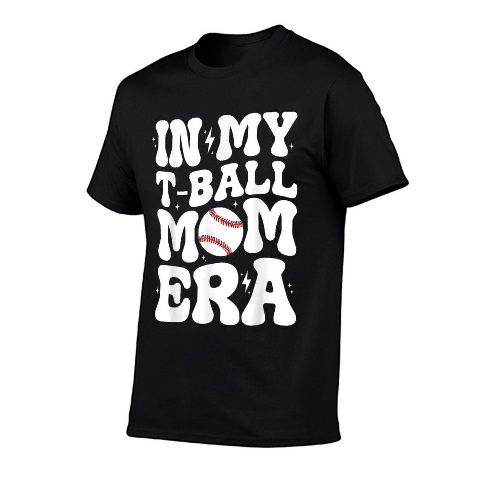 In My T Ball Mom Era Groovy Funny Ball Mom Mother's Day T-Shirt