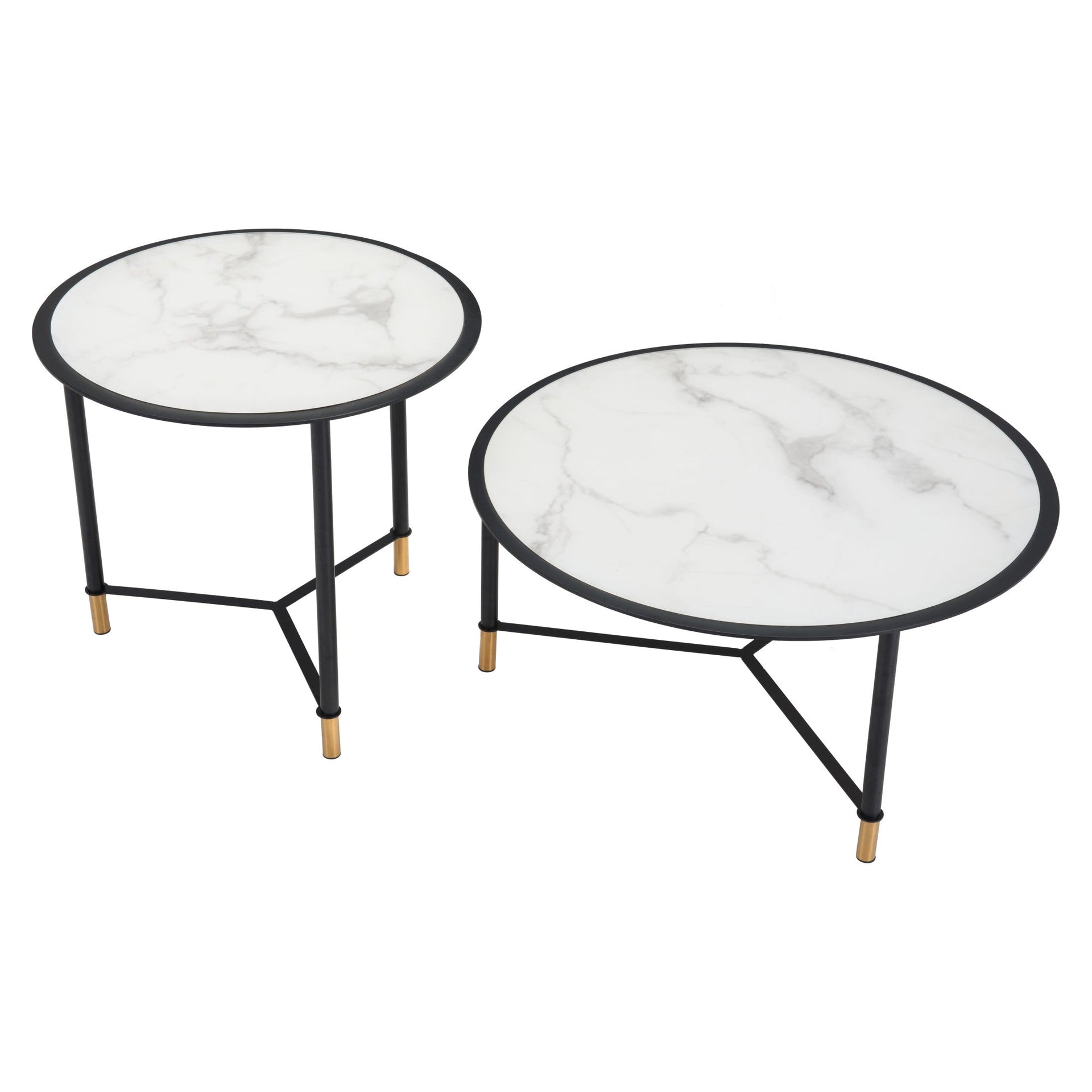 Davis Coffee Table Set (2-Piece) White & Black